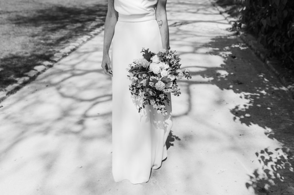 Bouquet de mariée en noir et blanc